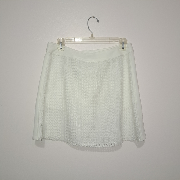 Derek Lam 10 Crosby Optic White Mini Eyelet Faux Wrap Skirt Size 8 - Picture 4 of 8